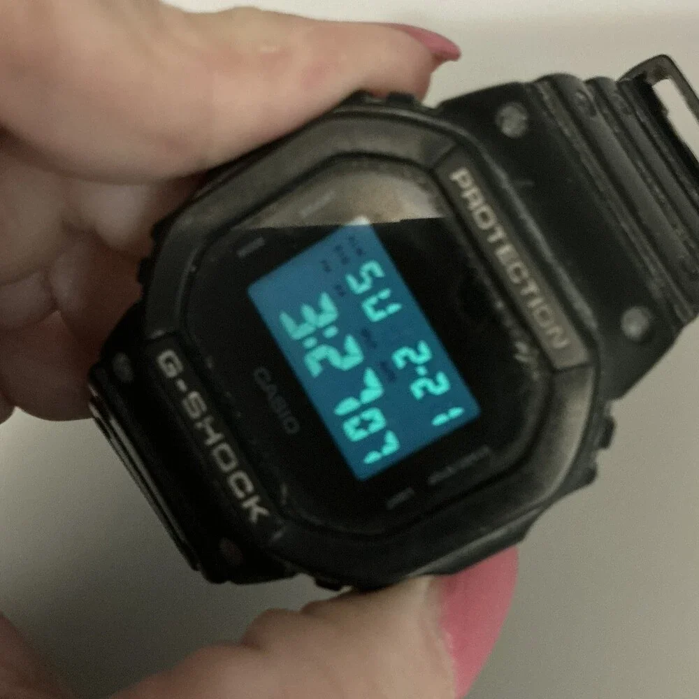 Casio G-Shock DW-5600BB Mens Watch 38mm Black Digital Resin Alarm Timer